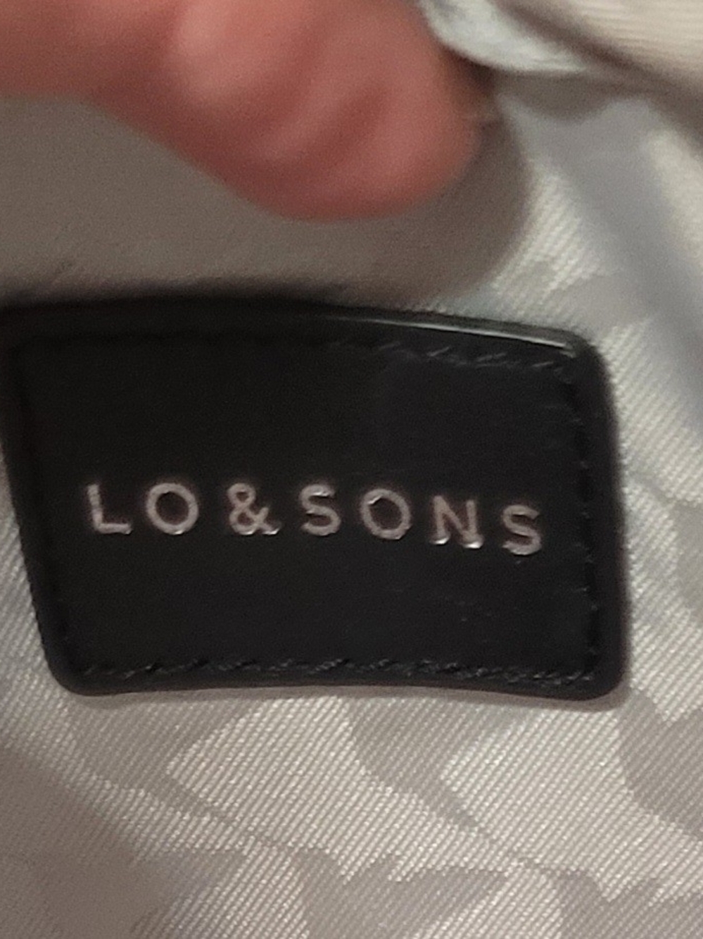 Lo & Sons Black Leather Logo Patch with Silver Lettering
